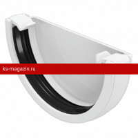 Заглушка желоба универсальная Grand Line (Гранд Лайн) ПВХ Rohrfit 120/80 (Белый) /1 шт/