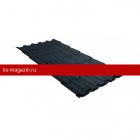 Металлочерепица Grand Line (Гранд Лайн) квинта плюс c 3D резом 0,5 Satin RAL 7024 /1 кв.м./