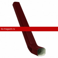 Труба прямоугольная с коленом 1м PE Grand Line (Гранд Лайн) Vortex 127/102 (RAL 3005) /1 шт/