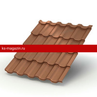 Металлочерепица МеталлПрофиль Трамонтана-S (PURMAN-20-Argillite-0.5) /1 кв.м/