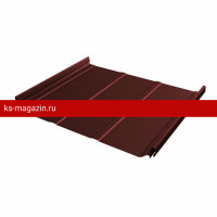 Фальцевая кровля Grand Line (Гранд Лайн) Кликфальц Pro Line 0,45 Полиэстер с пленкой на замках (RAL 3009) 1 кв.м.