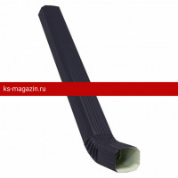 Труба прямоугольная с коленом Matt 1м Grand Line (Гранд Лайн) Vortex Matt 127/102 (RAL 7024) /1 шт/