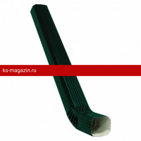 Труба прямоугольная с коленом 3м PE Grand Line (Гранд Лайн) Vortex 127/102 (RAL 6005) /1 шт/