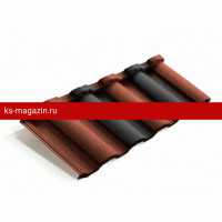 Композитная черепица Metrotile (Метротайл) MetroRoman (Красно-Черный) /лист/