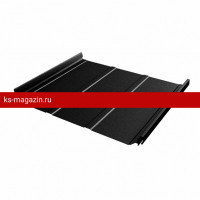 Фальцевая кровля Grand Line (Гранд Лайн) Кликфальц Pro Line 0,5 PurPro Matt 275 с пленкой на замках (RAL 9005) 1 кв.м.