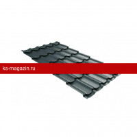 Металлочерепица Grand Line (Гранд Лайн) квинта плюс c 3D резом 0,5 Satin RAL 7016 /1 кв.м./