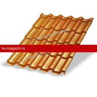 Металлочерепица МеталлПрофиль Трамонтана-S (AGNETA-03-Copper\Copper-0.5) /1 кв.м/