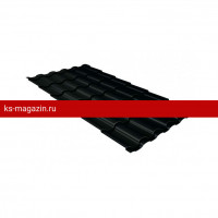 Металлочерепица Grand Line (Гранд Лайн) кредо 0,5 GreenСoat Pural Matt RAL 9005 /1 кв.м./