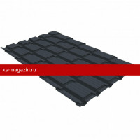 Металлочерепица Верховье квадро профи Grand Line 0,5 Rooftop Matte RAL 7024 мокрый асфальт