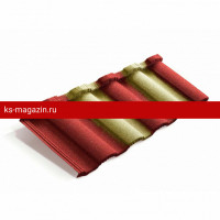 Композитная черепица Metrotile (Метротайл) MetroRoman (Красно-Желтый) /лист/