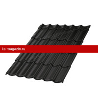 Металлочерепица МеталлПрофиль Ламонтерра (VALORI-20-DarkGrey-0.5) /1 кв.м./