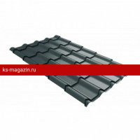 Металлочерепица камея 0,5 Satin Matt TX RAL 7016 антрацитово-серый