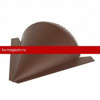 Заглушка к коньку полукруглому R90мм конусная Crown BT Matt 0,5мм RAL8017