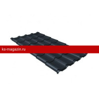 Металлочерепица Grand Line (Гранд Лайн) камея 0,5 Velur20 RAL 7024 /1 кв.м./