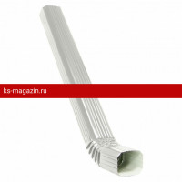 Труба прямоугольная с коленом 3м PE Grand Line (Гранд Лайн) Vortex 127/102 (RAL 9003) /1 шт/